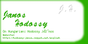 janos hodossy business card